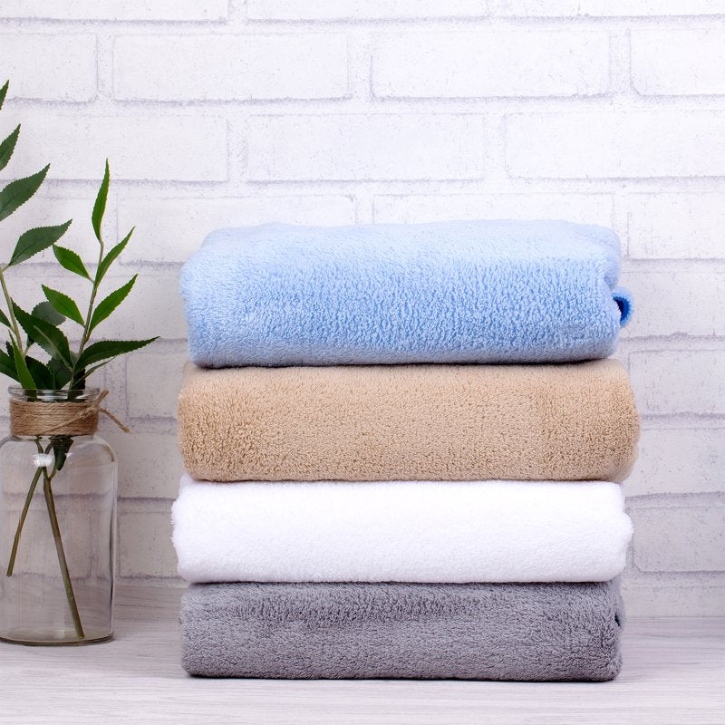 Bath Towel Set 2 Pack - Microfiber Absorbent Quick Dry Blue 30x60 Solid Blue