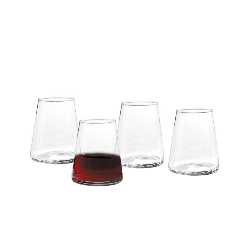 17 oz Clear Flared Stemless Wine Glass Set - 2 Pack