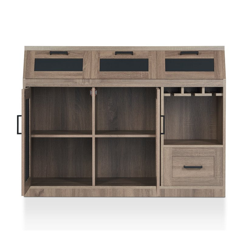 Industrial Multi-Storage Dining Buffet - Chestnut Brown