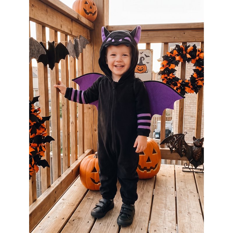 Toddler Bat Costume Kids Halloween Cosplay Jumpsuit Black 2-3 Years