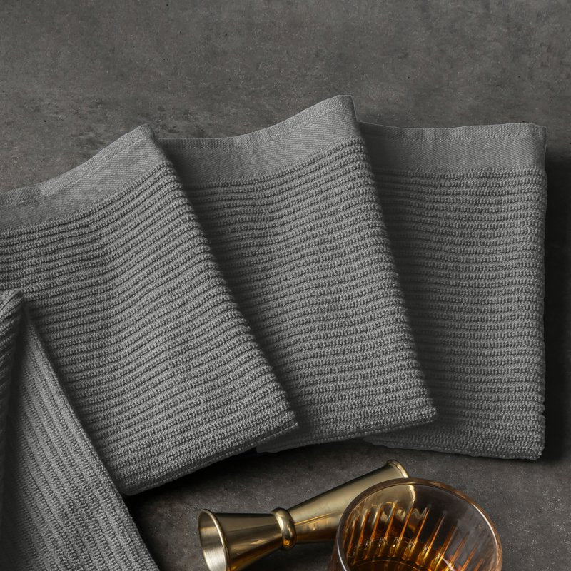 Bar Mop Kitchen Towels - 100% Cotton, Gray, 3 Pack Set
