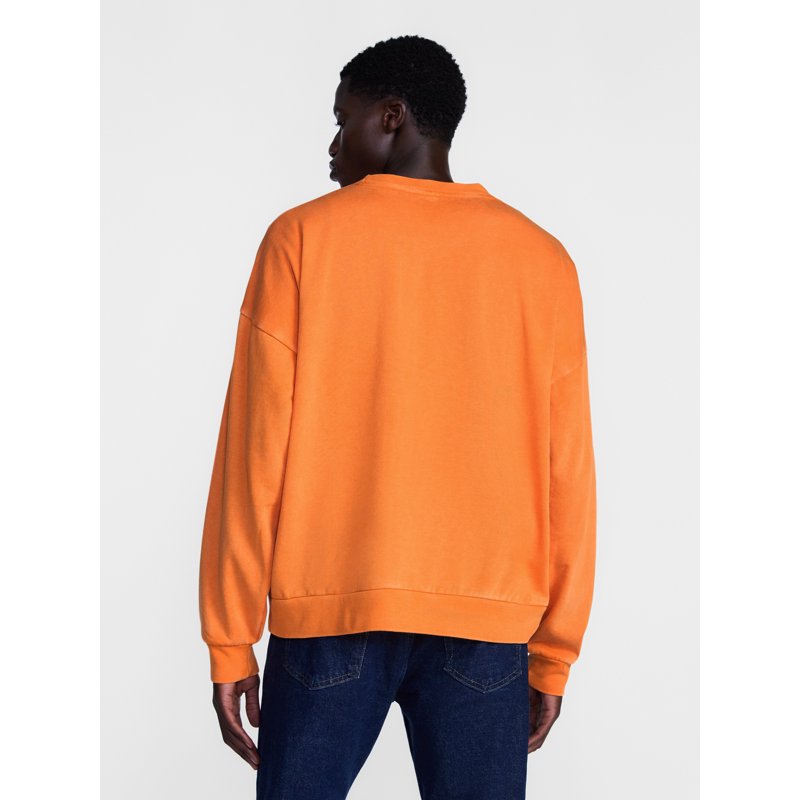 Men's Halloween Jacko Smile Graphic Long Sleeve Sweatshirt - Orange 2XL