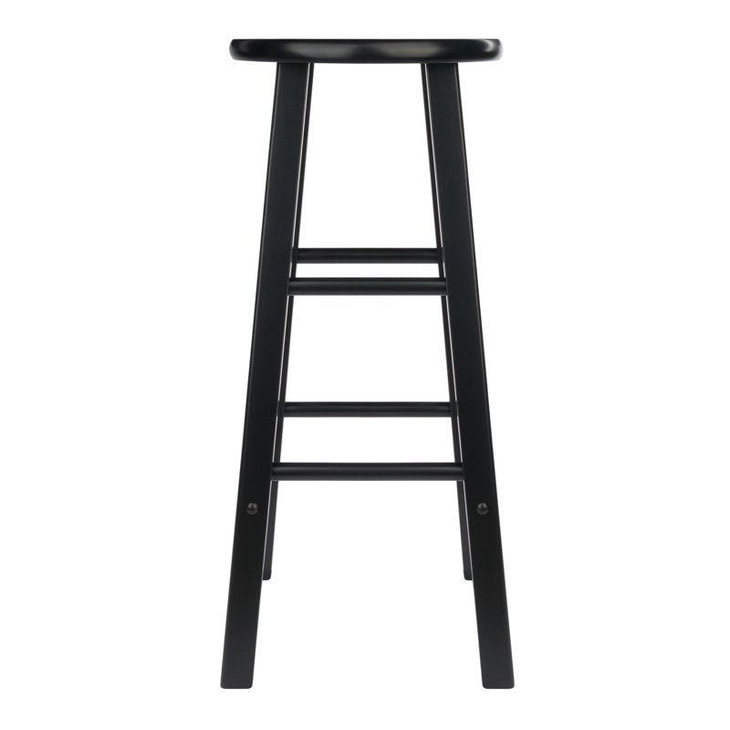 2-Piece Bar Stool Set - 29" Height, Black Finish