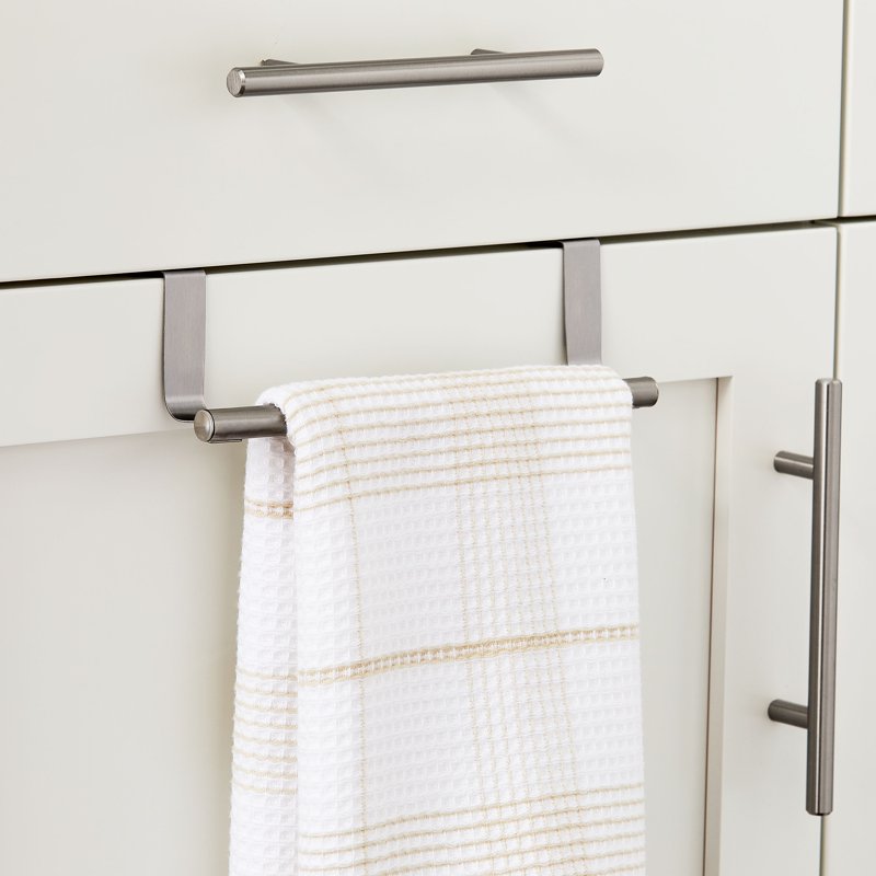 (5 Pack) Stainless Steel Over-the-Cabinet Towel Holder - 9 Inch, No-Drill Wall Mount