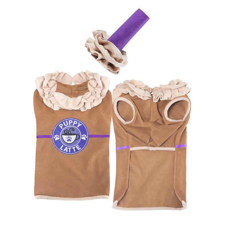Pet Dog & Cat Costume Puppy Latte Medium 11-20 lbs Coffee Themed