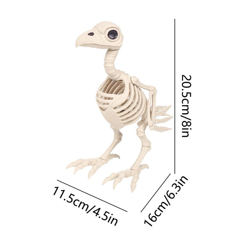Halloween Skeleton Bird Decoration - Indoor Outdoor Horror Yard Ornament