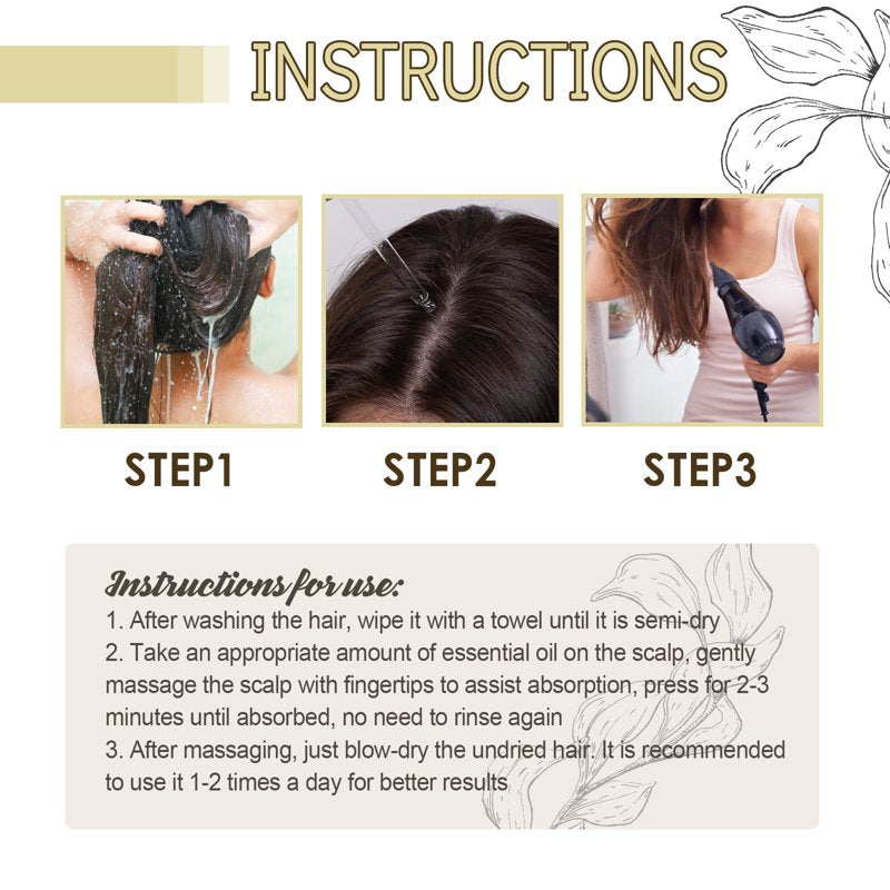Hair Oil with Rosemary & Ginger - Nourishing Serum for Damaged Hair, 2 fl. oz