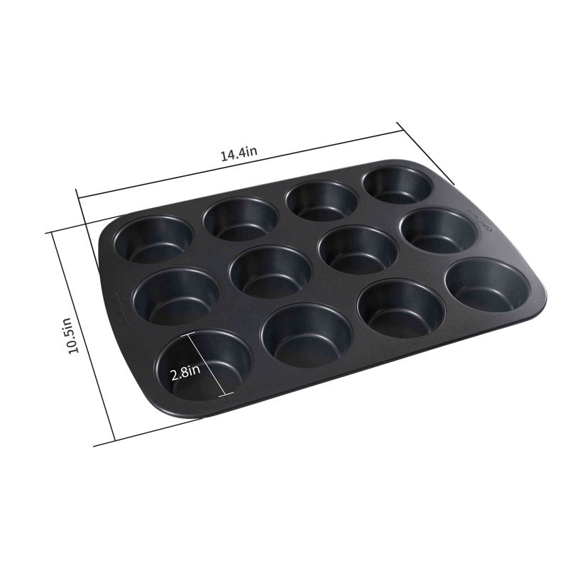 Nonstick Carbon Steel Muffin Pan - 12-Cup, Gray