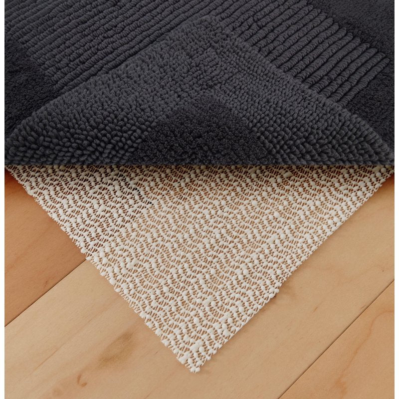 Hotel Style Gray Egyptian Cotton Bath Runner 24 x 60 Inches - Non-Slip, Machine Washable