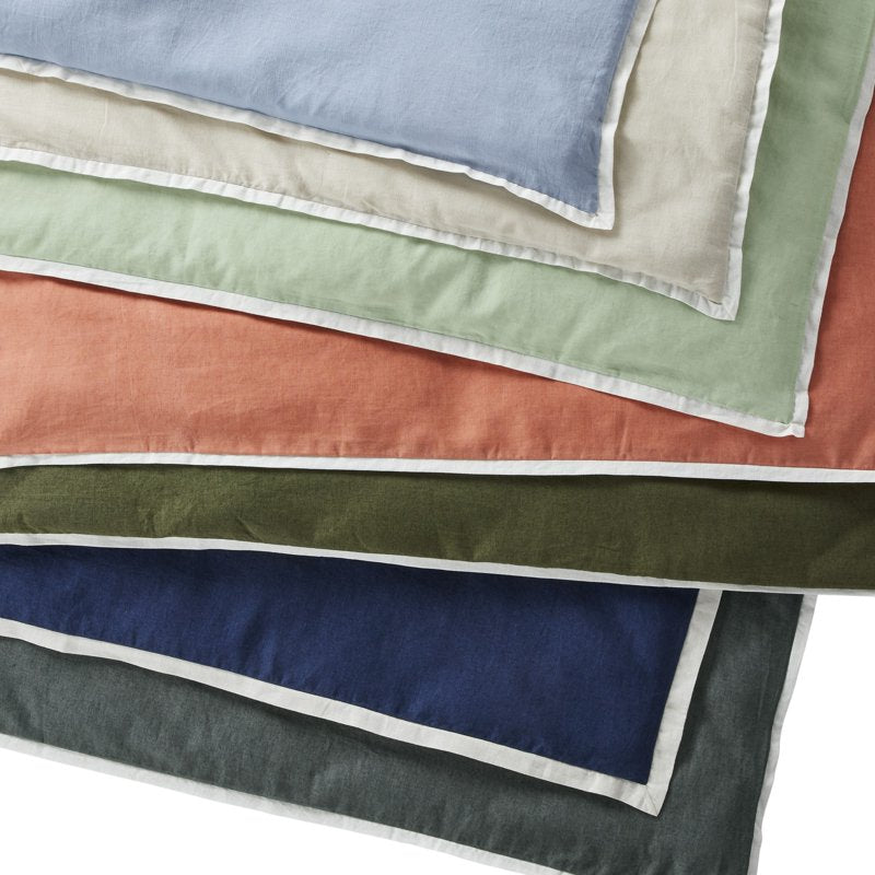 King Linen Duvet Cover Set with Contrast Border - Soft Sea Better Homes & Gardens