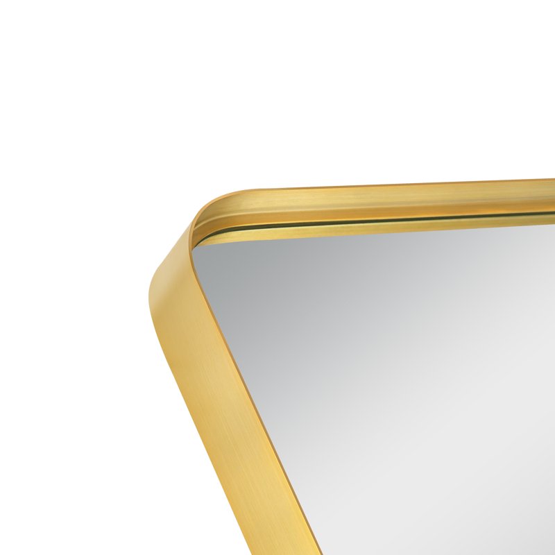 32x22 Inch Aluminum Alloy Wall Mount Mirror - Rounded Corner Rectangular Gold - Variation of THIS listing