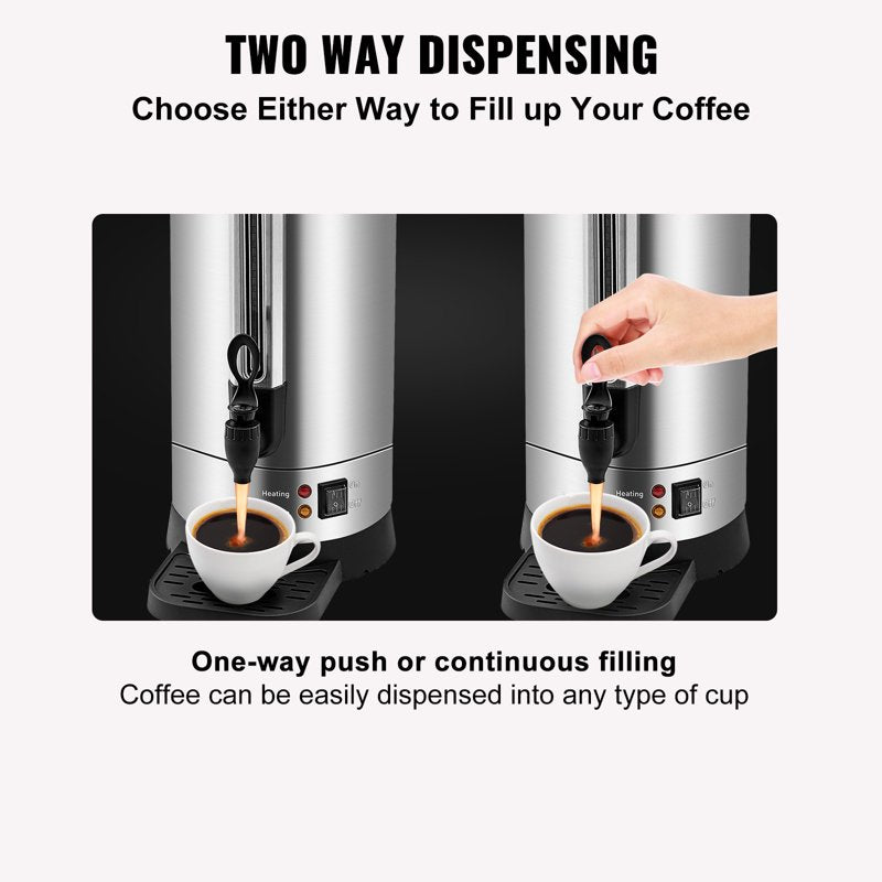 110-Cup Stainless Steel Coffee Urn - Electric Coffee Brewer
