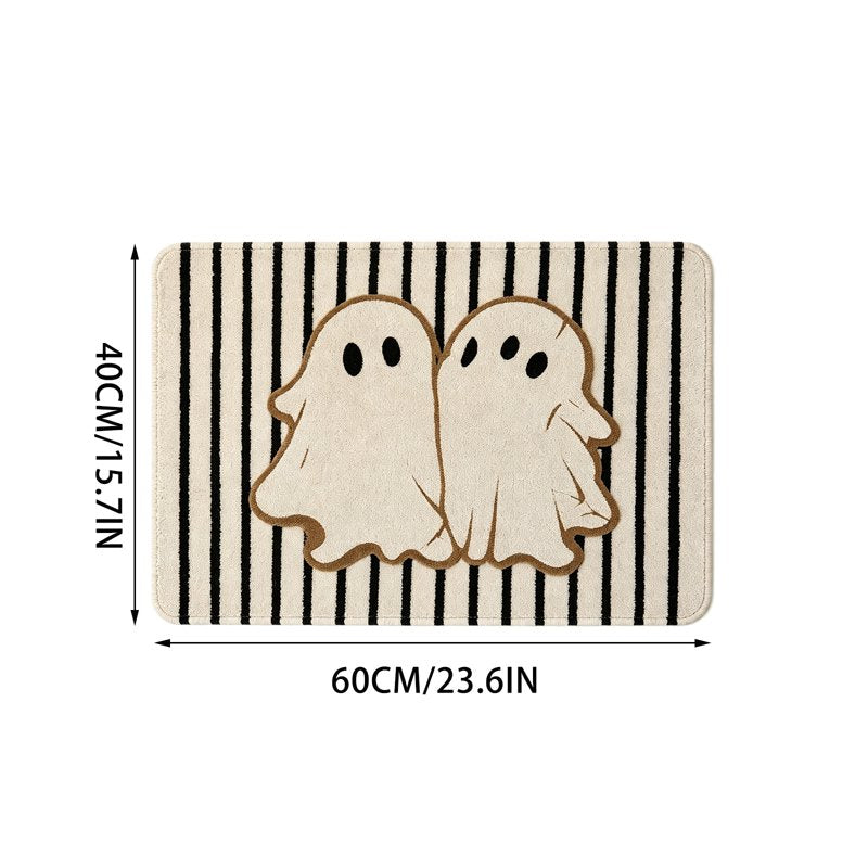 Halloween Doormat Double Ghost Tufted Mat with Rubber Backing - Fall Entryway Rug (Variation of THIS listing: 33_Printed Doormat_AG)