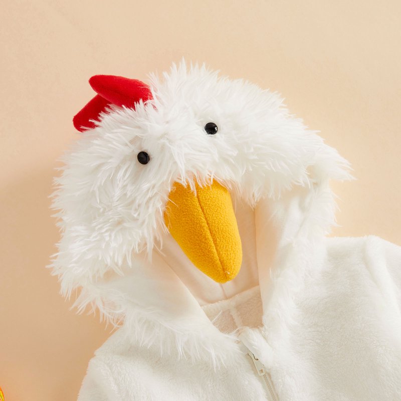 Toddler Baby Girl Boy Halloween Chick Costume Cosplay Jumpsuit - White, 12-18 Months