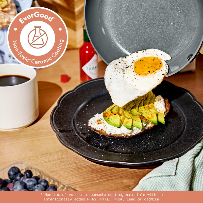 12-Piece Ceramic Nonstick Cookware Set with Strainer Lids - White Icing