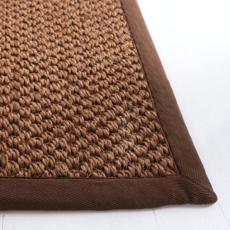 Safavieh Natural Fiber Charlene Bordered Area Rug - 4' x 6', Chocolate