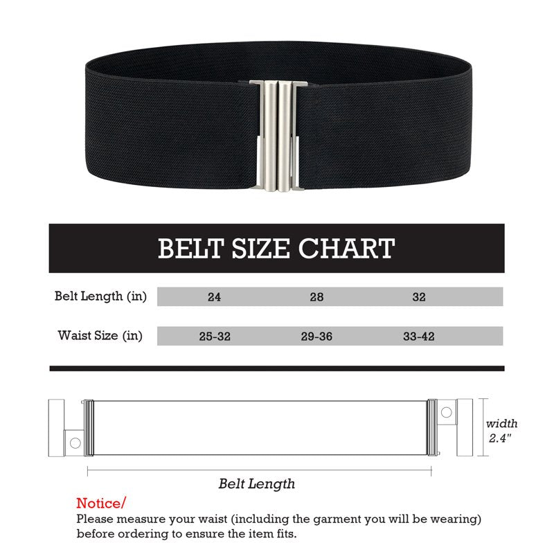 Women's Wide Elastic Cinch Belt for Waist - Vintage Stretchy Fashion Accessory - Gold, M