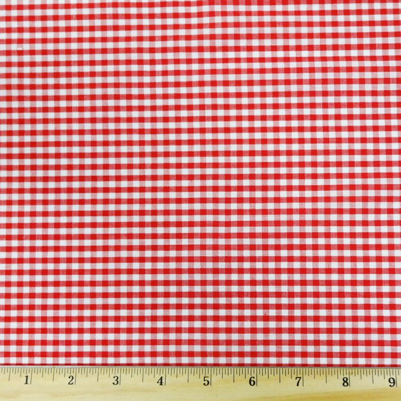 3 Pack Cotton Gingham Fabric - Poppy Red, 44" Wide for Quilting & Sewing