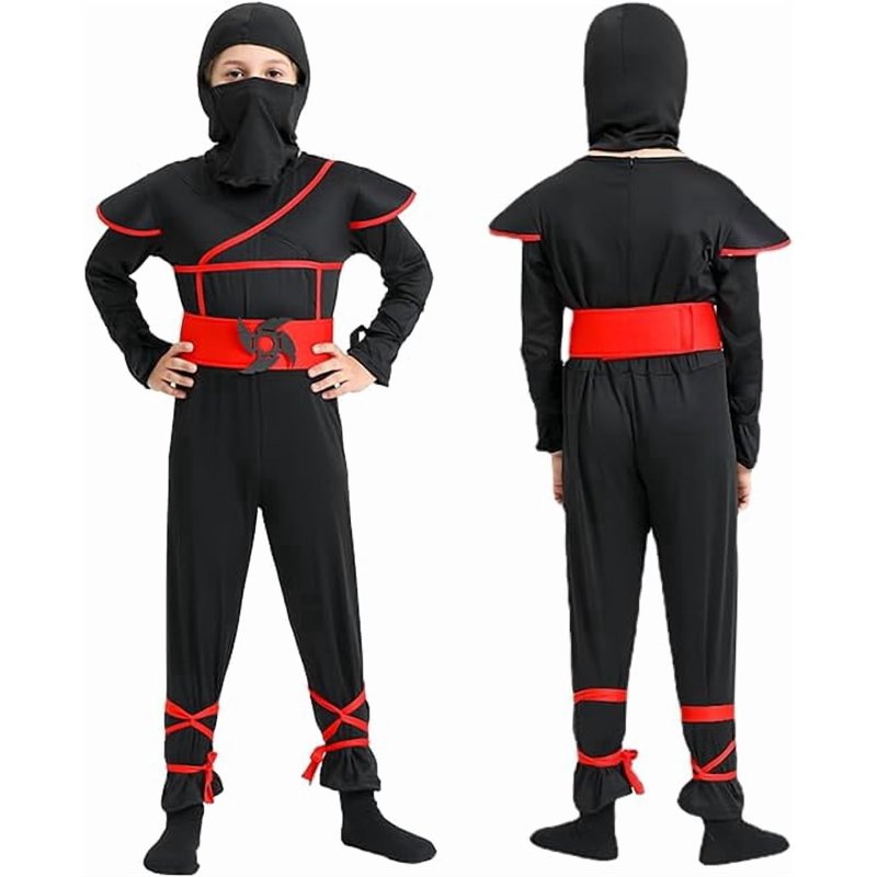 Kids Ninja Costume Set for Boys with Accessories - Red, XL