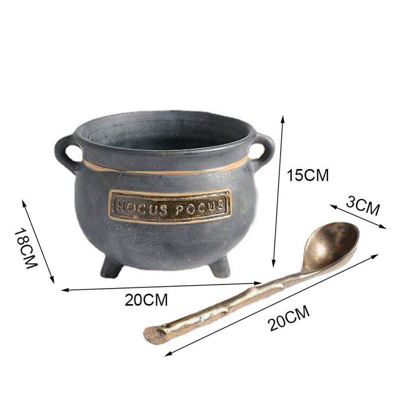 Halloween Witches Cauldron Serving Bowls Set with Lid & Spoon - Decor