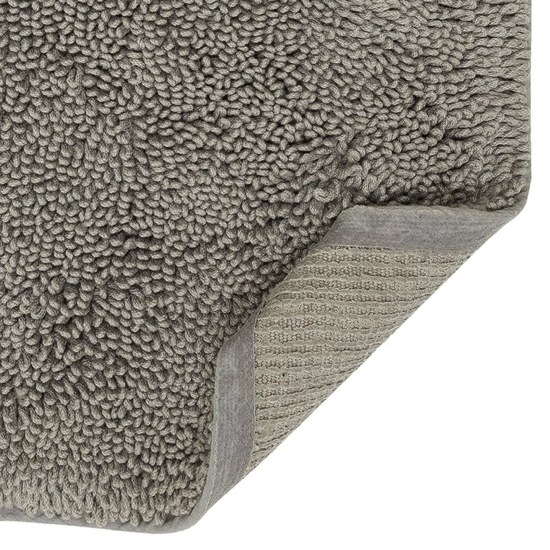 Non-Slip Cotton Bath Mat - Classic Plush Grey 1' 9" x 2' 10" - Washable & Fade Resistant