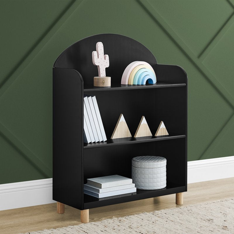 3-Shelf Bookcase for Kids - Ebony/Natural Finish