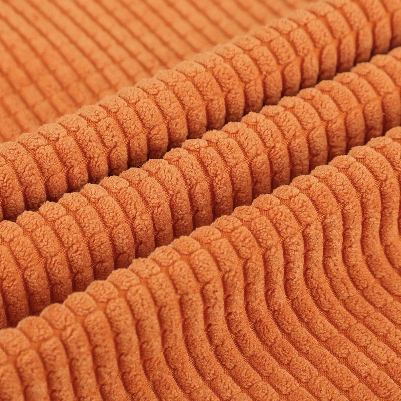 Orange Corduroy Decorative Throw Pillow Cover 18x18 Inch - Textured Accent Pillow