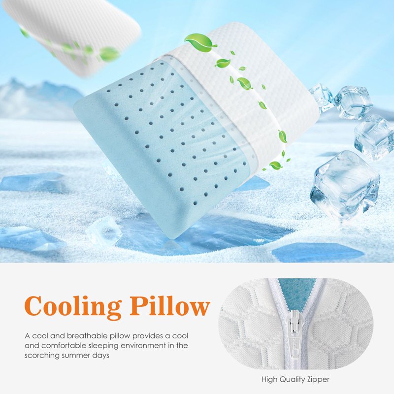 Memory Foam Pillow - Standard Size Bed Pillow for Sleeping - Comfortable & Supportive - 1 Pack - Variation 1
