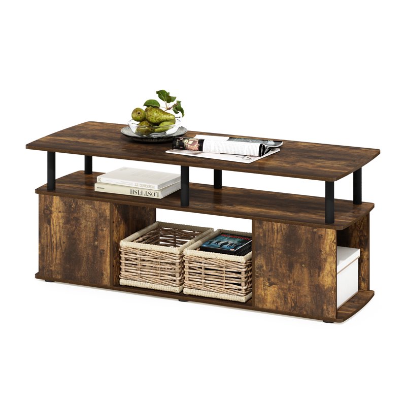 Utility Design Coffee Table with Shelves - Multiple Finishes