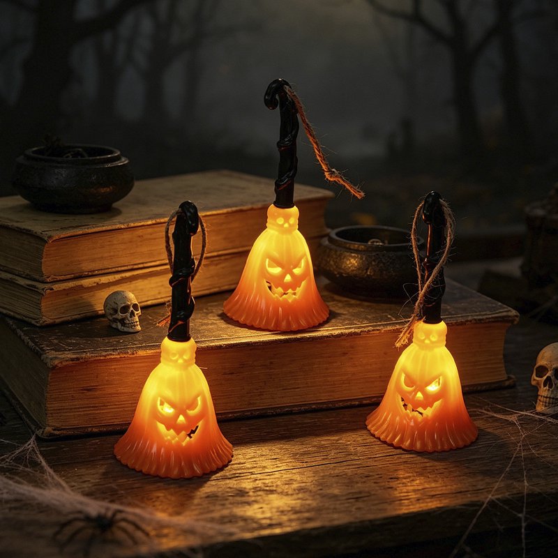Halloween Pumpkin Witch Light Mini Candle Lamp - Orange Variation #349