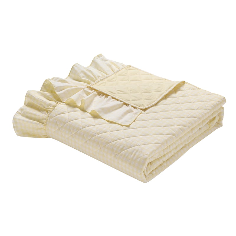 My Texas House Gingham Ruffle Quilt Set - Full/Queen Yellow