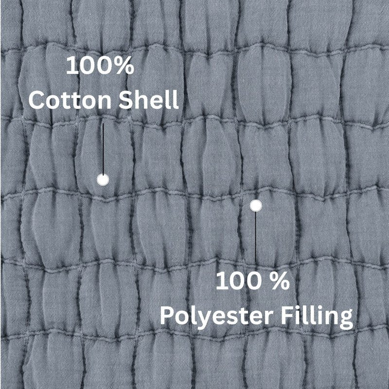King Check Matelasse Quilt - Washed Indigo Textured Bedspread