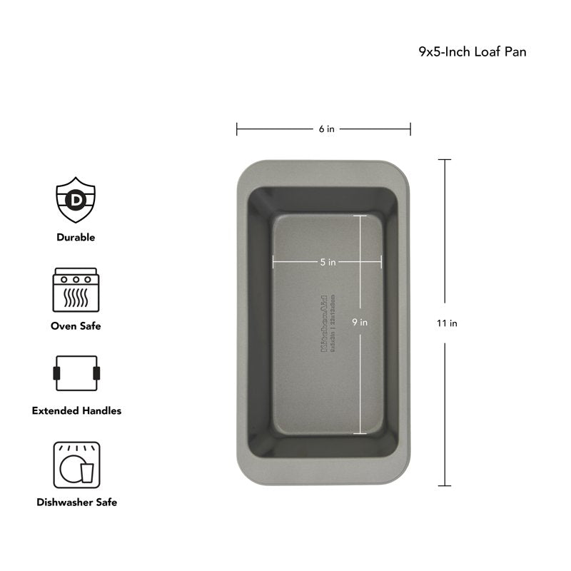 Nonstick 9x5-Inch Bread Loaf Pan - Contour Silver