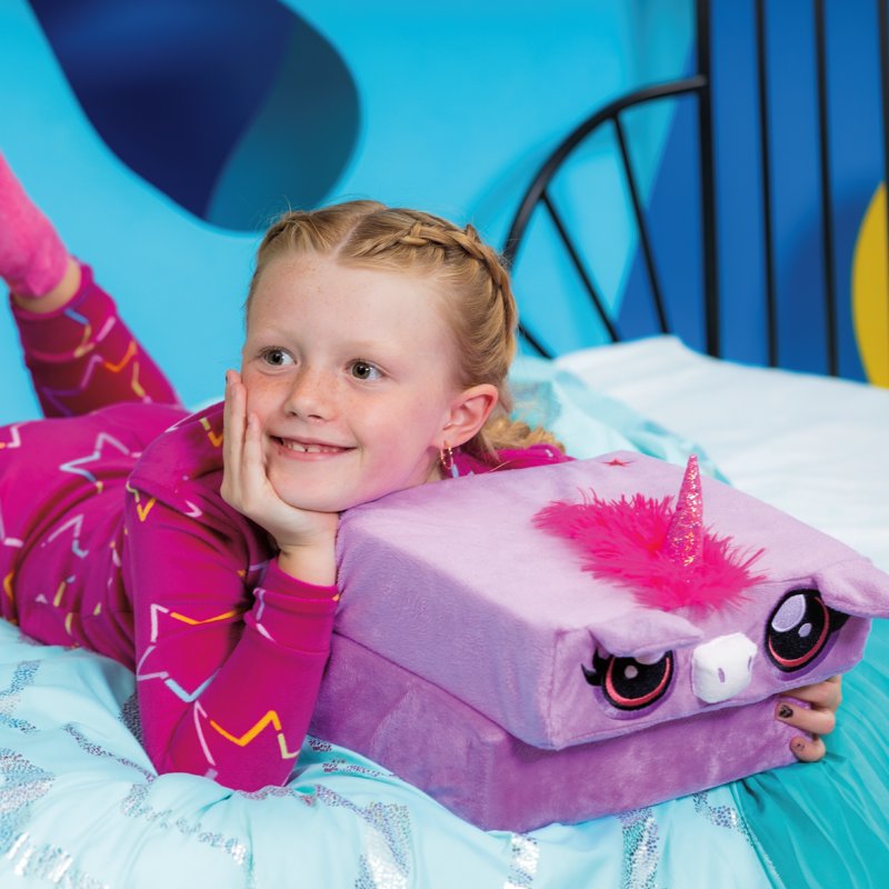 Pillow Cube Kid Cubes Purple Unicorn Toddler Pillow - 2-in-1 Plush Toy & Sleep Pillow for Kids 3+