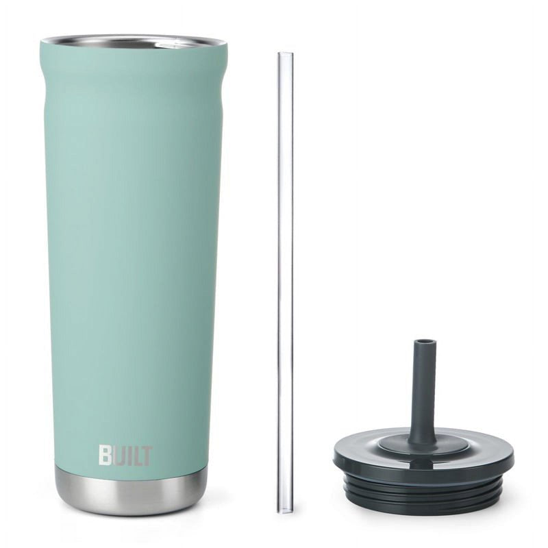 24 oz Stainless Steel Insulated Tumbler with Straw - Mint
