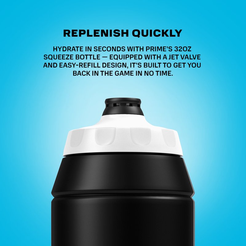 32 oz Squeeze Sports Water Bottle - Leak-Proof Black Graffiti
