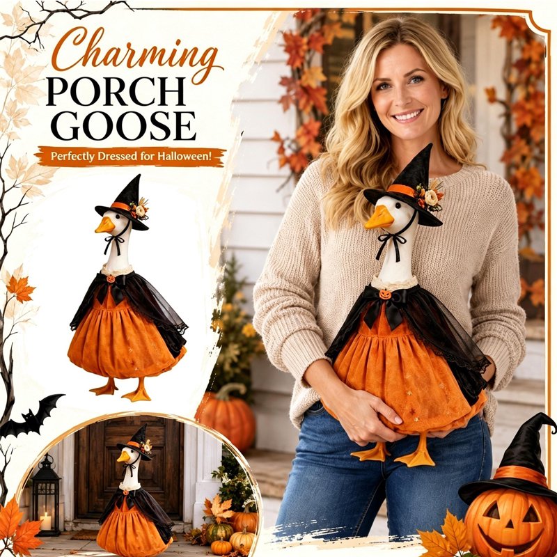 Halloween Pumpkin Dress Ghost Cape Witch Hat Yard Decor Set - Variation D