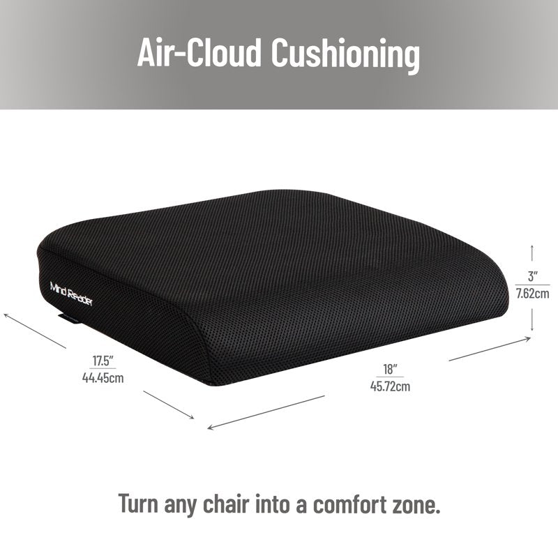 Memory Foam Seat Cushion - Ergonomic Pressure Relief - Black