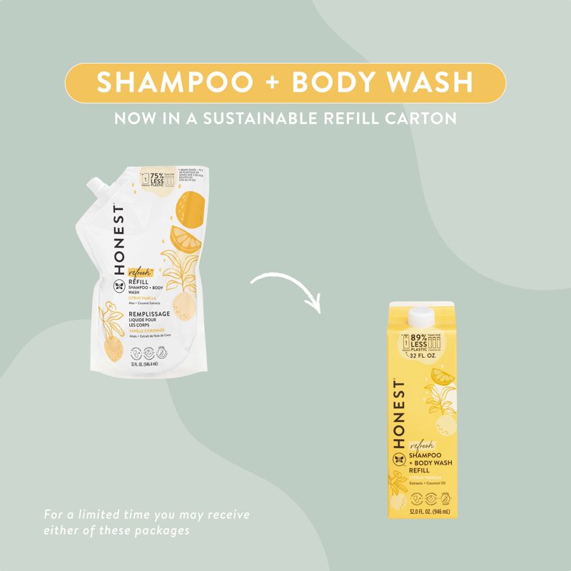 2-in-1 Citrus Vanilla Shampoo and Body Wash Refill Carton - 32 fl oz