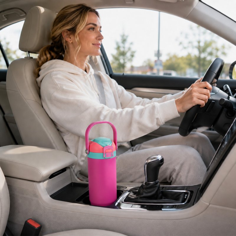 30 oz Stainless Steel Tumbler with Dual Lid - Pink