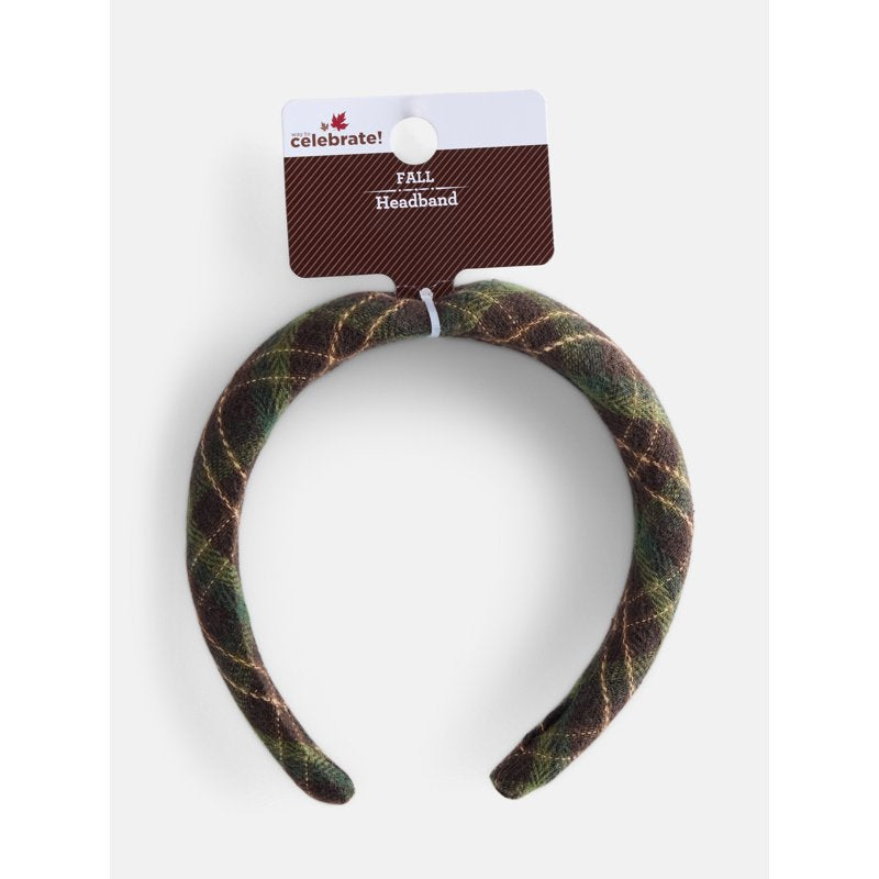 Women's Plaid Headband - Green Autumn Accessory from Way To Celebrate - Variation of THIS listing