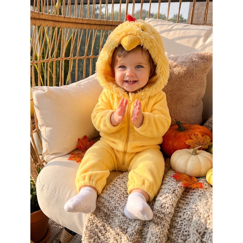 Toddler Baby Girl Boy Halloween Chick Costume Romper - Yellow, 18-24 Months
