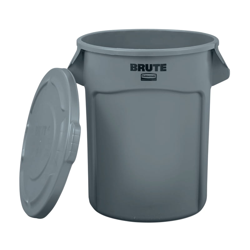 32-Gallon Trash Can with Lid - 2 Pack, Grey