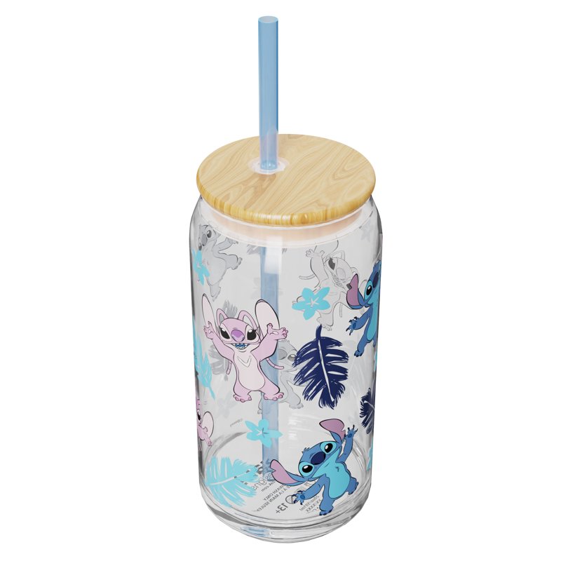 20oz Hadley Glass Tumbler with Lid & Straw - Stitch Design
