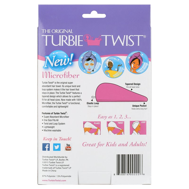 Pink Microfiber Hair Towel Wrap - Quick Dry Turban for Women, Men & Kids
