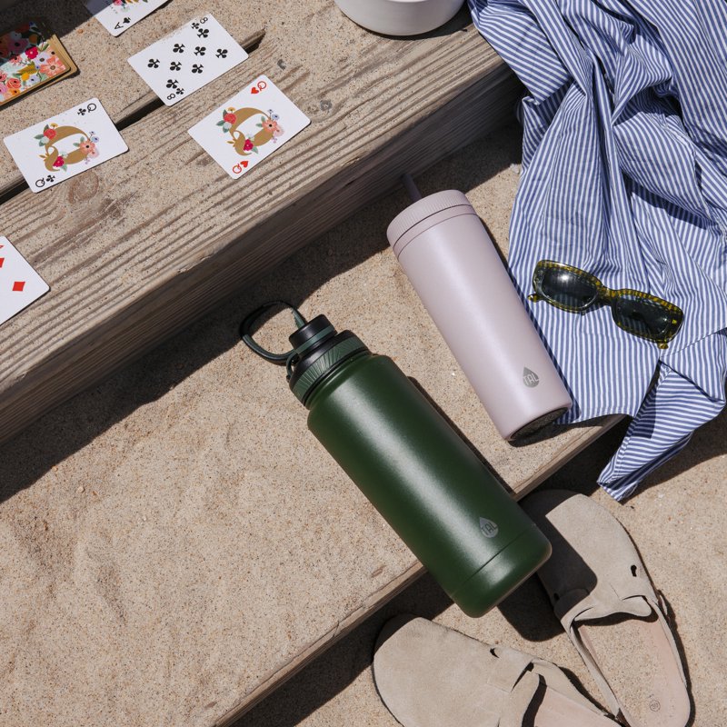 40 oz Insulated Stainless Steel Water Bottle - Green, 2 Pack