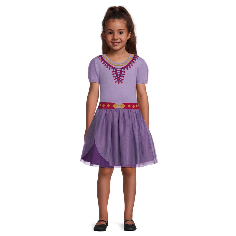 Toddler Girl Purple Cosplay Sweater Dress - Asha 2T Variation