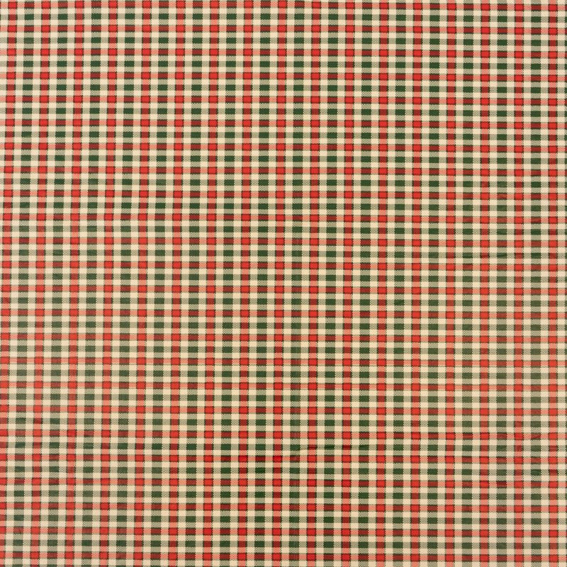 Elastic Fitted Vinyl Table Cover - Gingham Plaid, 6Ft