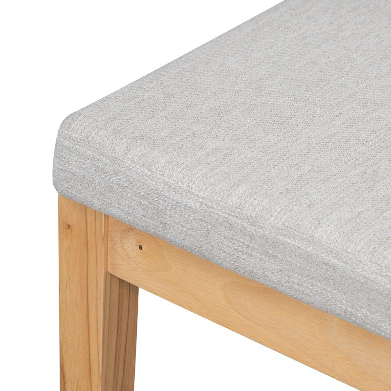 Counter Height Bar Stools Set of 2 - Natural Finish & Gray Cushion