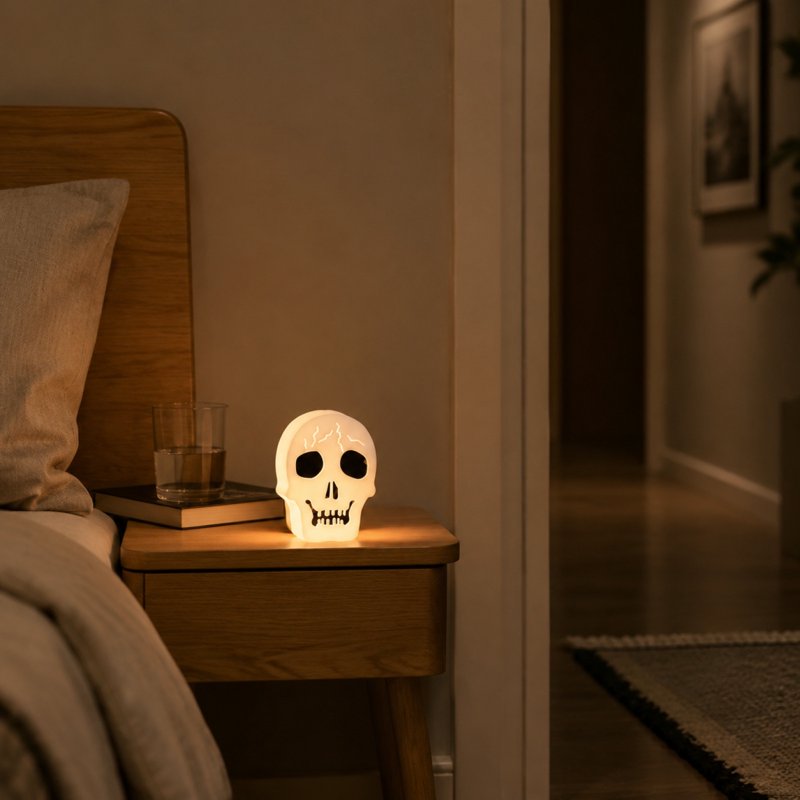 Halloween LED Lantern Hanging Skull Light Pumpkin Web Decor - White Variation 306